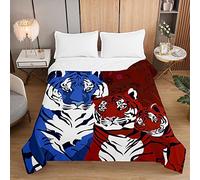Fasbuy Couvre-lit 1-2 Personnes, 3D Tigre Microfibre Couverture, Dessus De Lits, Housse De Canapé, Légère et Respirante, Réversible Lavable pour Toutes Les Saisons (Tigre 04,150x200cm)