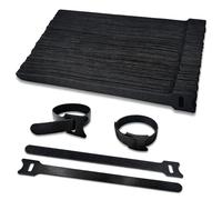 Fascette cavo nero, Attache Câble 100pcs Scratch Serre Cable Bande, 150 x 12 mm pour Ranger et Organiser Tous Les Câbles, 12mm de Large Non-adhésif Bande Hook & Loop