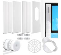 FASCINATDECO Kit Fenêtre Climatiseur Mobile, Kit Calfeutrage Fenêtre Climatiseur Portable, Adaptateur de Tuyau Ø13cm, 43-152cm