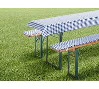 fashion and joy Typ331 Kit de linge pour ensemble table et bancs de brasserie style fête de la bière 3 pièces à carreaux vichy rouge vert bleu Nappe et coussinets rembourrés Coussin pour banc de brasserie / pour banc de jardin