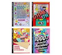 Fashion Angels - Lot de 4 livres, 1000+ Autocollants pour Chaque Livre, Sujets Fantaisie, Nourriture, Pphotographies et Animaux, 6 Ans, Multicolore, F32672