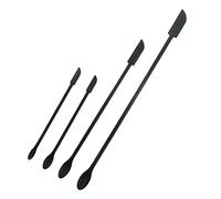 FashionCha 3 Pièces Spatule Cosmétique Mini Spatule Silicone Double Tête Longue pour Application Sauces Lotions Outil Jarreuse Multifonction Adapté pour Maison B, 4 pièces Noir