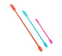 FashionCha 3 Pièces Spatule Cosmétique Mini Spatule Silicone Double Tête Longue pour Application Sauces Lotions Outil Jarreuse Multifonction Adapté pour Maison B, 3 pièces colorées
