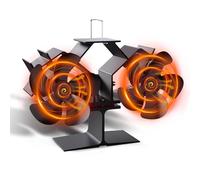 Fashioz Ventilateur Poele à Bois 10 Lames, Super Silencieux Ventilateur Cheminée Alimenté Par la Chaleur, Efficacité Accrue & Économie d'Énergie, pour Poêle à Bois/Cheminée/Gaz/Bûche de Poêle