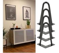 Fasike-Ensemble de 4 Pieds de Meuble En Acier Hauteur 20 cm Noir Stable et Durable