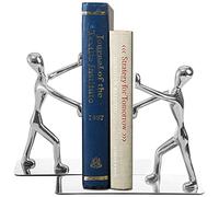 Fasmov Serre-Livres antidérapants en Acier Inoxydable pour Homme, 1 Paire (Argent)
