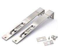 Faspiroty Lot de 2 loquets de porte en acier inoxydable 304 brossé avec gâche et vis 10,2 cm