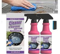 Fast-Acting Heavy-Duty Grill Degreaser Spray,2PC Nettoyant pour barbecues d'extérieur, dégraissant puissant en spray, agent nettoyant multi-usages pour barbecues à forte teneur en huile