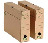 Fast Lot De 10 Boîtes Archives "Nature Line" Carton Brun Dos De 8cm