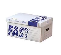 Fast Lot de 5 Caisse à documents manuelle 52 x 35 x 26 cm Blanc