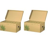 FAST Nature Line Caisse a Documents en Carton 52 x 35 x 26 cm + 6 Boites Archives Dos 80cm Ecru (Lot de 2)
