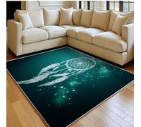 FASTLATE Grand Tapis Attrape-rêves Lavable 80 X 120 Cm, Doux Et Antidérapant, pour Salon, Chambre À Coucher Et Salle À Manger, Bleu,180 X 270 Cm (Rectangulaire)