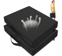 FASTMOMENT Lot de 2 Coussins de siège de Stade imperméables pour blanchisseur d'intérieur et d'extérieur - Coussin de Stade Portable pour événements Sportifs, chaises, plages - Noir