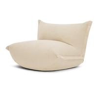 Fatboy BonBaron Sherpa Pouf XXL - 120 x 120 x 75 cm - Ecru | Chauffeuse Moelleux, Pouf Geant avec Dossier Réglable pour l'Intérieur, Fauteuil Chambre Confortable en Sherpa