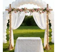 FATIVO Arche de Fleurs en Bois pour Mariage 3×3 m – Arche de Mariage Rustique pour Décoration de Cérémonie, Ballons, Fête, Photobooth et Événements