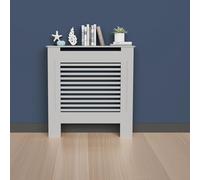 FATIVO Habillage de radiateur 78x19x92cm-Haute couverture de radiateur en gris, en MDF épaissi, lamelles horizontales