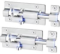 FATLODA Lot de 2 loquets à boulon à barillet, verrou coulissant de 7,6 cm, acier inoxydable épais pour porte, finition brossée avec 12 vis