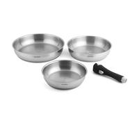 FAUCHON ART DE LA TABLE - 3 poêles 20/24/28 cm amovible inox 18/8 induction