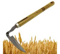 Faucille de jardinage Poignée en bois robuste en acier inoxydable | Faucille à main pour le gazon de jardin pour le bêchage, la récolte, la culture, le potager de ferme, cour arrière, pelouse,