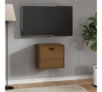 faucqel Armoire murale en pin massif marron miel - 40 x 30 x 35 cm - Armoire suspendue avec porte - Montage mural - Étagère de rangement pour salon, cuisine, salle de bain - Étagère décorative