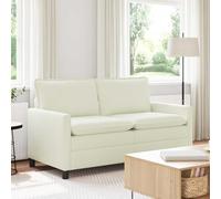 faucqel Canapé crème 156 x 81 x 87,5 cm en tissu avec cadre en métal, coussin double couche, housse amovible, canapé de salon moderne, canapé 2 places, canapé relax confortable