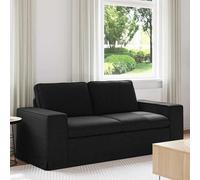 faucqel Canapé d'angle moderne en tissu noir 182 x 80 x 82 cm avec cadre en métal robuste et coussins d'assise confortables, idéal pour le salon, canapé modulaire flexible pour les soirées détendues