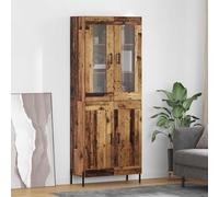 faucqel Meuble haut mural en bois vieilli, 69,5 x 34 x 180 cm, armoire de salon moderne avec 2 portes, idéale pour couloir, salle à manger, salon, buffet polyvalent, design durable