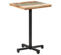 faucqel Table de bistro carrée 50 x 50 x 75 cm en bois massif recy vec structure en fer, table en bois stable pour salle à manger, cuisine, salon, peu encombrante et moderne