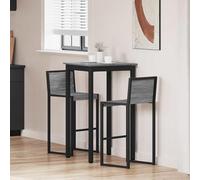 faucqel Table mange-debout carrée en bois avec structure en métal - 60 x 60 x 105 cm - Table de cuisine et de salle à manger stable pour salle à manger et salon - Peu encombrante - Moderne, robuste et