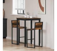 faucqel Table mange-debout carrée en bois avec structure en métal, 70 x 70 x 105 cm, table à manger stable pour cuisine, salle à manger et salon, peu encombrante, moderne, robuste et facile à nettoyer