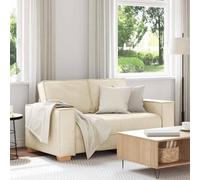 Faucqir Canapé 2 places en lin - 160 x 78 x 84 cm - Meuble rembourré avec cadre en bois et métal - Canapé confortable pour salon et chambre d'amis, matériau respirant pour s'asseoir et se coucher
