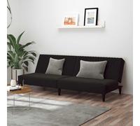 Faucqir Canapé-lit 2 places en velours noir avec cadre en bois - 200 x 84,5 x 69 cm - Canapé et lit 2 en 1 - Meuble rembourré confortable pour salon, chambre d'amis, salon et détente