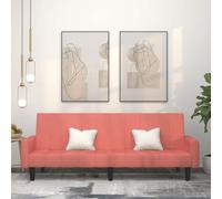 Faucqir Canapé-lit 2 places en velours rose avec cadre en bois, 220 x 84,5 x 69 cm, canapé et lit 2 en 1, meubles rembourrés confortables pour salon, chambre d'amis, salon et détente
