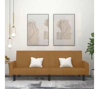 Faucqir Canapé-lit 2 places marron en velours rembourré avec cadre en bois, 220 x 84,5 x 69 cm, canapé et lit 2 en 1, idéal pour salon, chambre d'amis, salon et détente