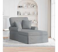 Faucqir Chaise longue gris clair avec jupe et 2 coussins en tissu 91 x 157 x 91 cm avec accoudoirs et assise confortable pour salon, chambre à coucher, chaise longue relaxante et salon