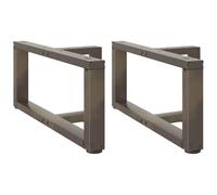Faucqir Lot de 2 pieds de table basse en forme de T en acier naturel 70 x 25 x 30-31 cm avec pieds de nivellement réglables, cadre en acier robuste, convient pour table à manger, table d'appoint
