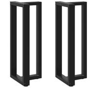 Faucqir Lot de 2 pieds de table en forme de T - Noir - 40 x 35 x 100-101 cm - En acier - Avec pieds de nivellement réglables - Pour table mangeuse, table basse et d'appoint, plaque de montage