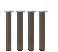 Faucqir Lot de 4 pieds de table console en acier naturel 72-74 cm avec pieds de nivellement réglables pour construction de meubles, bureau, table à manger, table basse, table d'appoint, plaque de