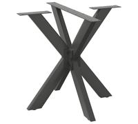 Faucqir Pied de table à manger en forme d'araignée anthracite 85 x 85 x 72-73 cm en acier avec pieds de nivellement réglables pour un montage stable, convient comme pied de meuble, pied de pied, cadre