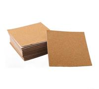 Fauhapyway 40pcs Sous-Bocks Carrés Liège 10cm Antidérapants | Lot de 40 , carré 10x10cm, pour surface antidérapante, protection table, matériau naturel