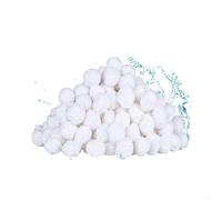 Fauhapyway Balles filtrantes de piscine de rechange pour système de filtre à sable, 5 cm en polyester pour médias avec sac en maille, ultrafiltration jusqu'à 3 microns (300 g, blanc)