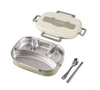 Fauhapyway Boîte à Déjeuner 1000ml avec Compartiments - Gamelle Chauffante Micro-onde pour Adulte et Enfant - Isotherme et Couverts Inclus pour École et Travail(C)