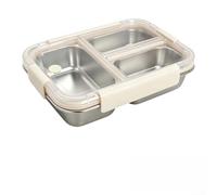 Fauhapyway Boîte à déjeuner en acier 304 avec joint en silicone (blanc) | Verrou hermétique pour conserver la fraîcheur - Empilable - Peut être utilisé pour réfrigérateur et congélateur - 21,2 x 15,6
