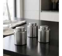 Fauhapyway Bouchon Conservation Vin 3pcs Anti-Fuite Réutilisable | Coque acier inox, joint alimentaire, vide hermétique, ralentit oxydation, préserve arômes