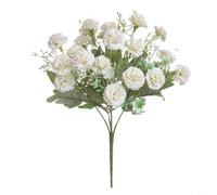 Fauhapyway Bouquet de fleurs artificielles en soie à tige unique pour décoration de maison, de fête de mariage, arrangement d'hortensia lilas vif (blanc)