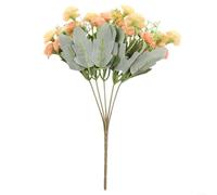 Fauhapyway Bouquet de fleurs artificielles en soie à tige unique pour décoration de maison, de fête de mariage, arrangement d'hortensia lilas vif (curry peu profond)