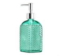 Fauhapyway Bouteille en verre avec pompe en acier inoxydable Motif diamant | Pompe en acier inoxydable 304, verre à motif diamant, 20 cm de hauteur, s'adapte aux lavabos de salle de bain