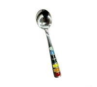 Fauhapyway Cuillère de Table Acier Émaillée Multicolore Cuillère de Table(Pointed)