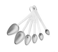 Fauhapyway Cuillères à Mesurer pour Pâtisserie Cuisson Précise | Acier inoxydable 18/8, gravure profonde lisible, ovale pratique, lot de 6 tailles, résistance rouille