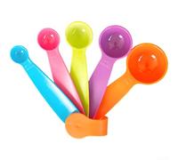 Fauhapyway Ensemble Cuillères Doseuses Plastique 5 Tailles Distinctes | Plastique pour durable, 5 tailles variées, codes couleurs vifs, trou de pour suspension, usage quotidien